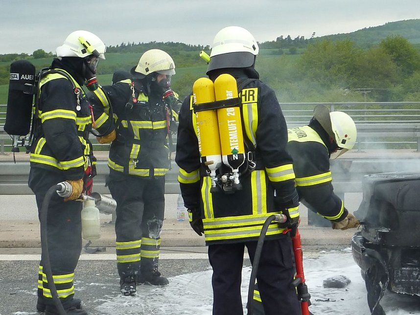 Brand auf der Autobahn