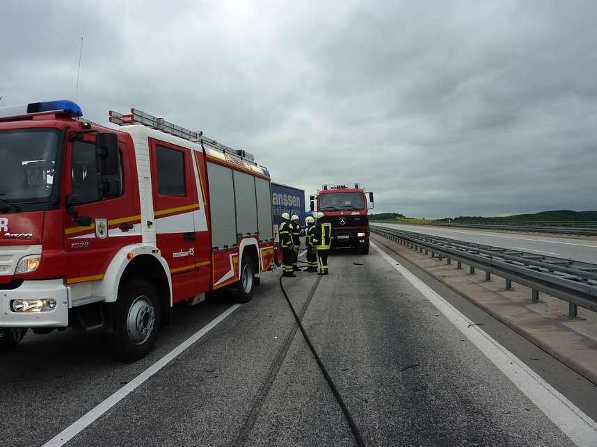 Brand auf der Autobahn