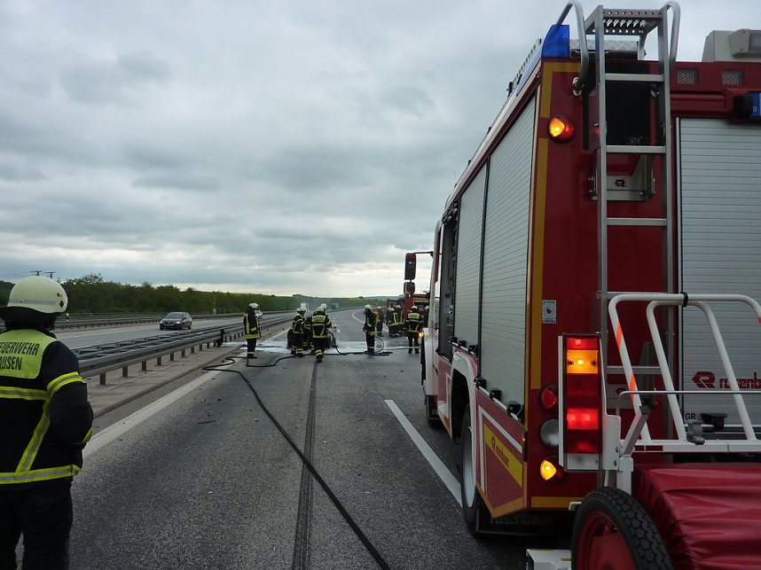 Brand auf der Autobahn