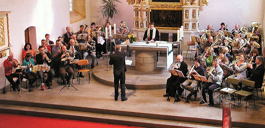Bl&auml;sergotesdienst in St. Marin