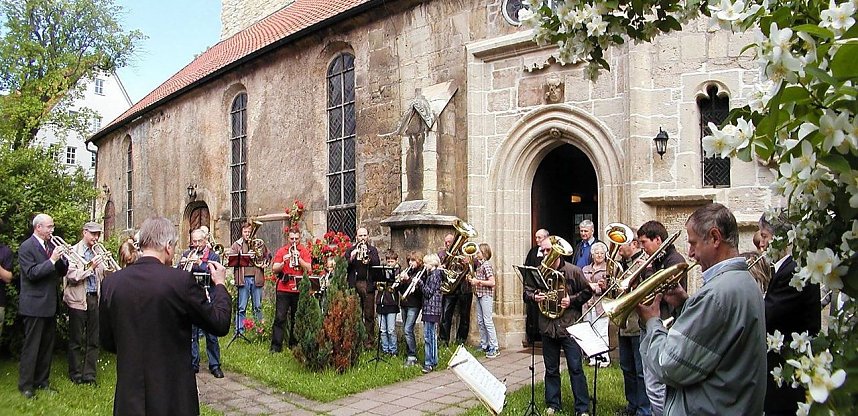 Bl&auml;sergotesdienst in St. Marin