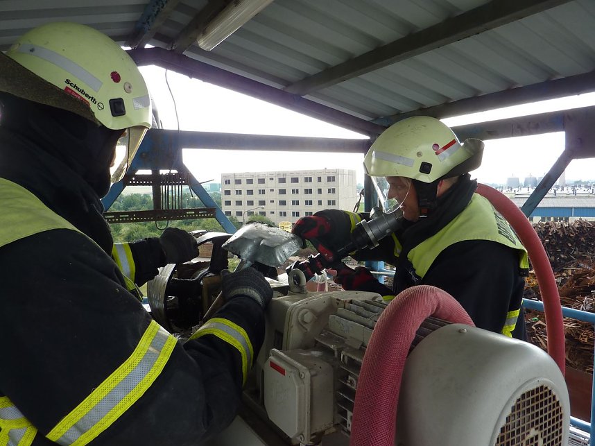 Brand in F&ouml;rderschnecke