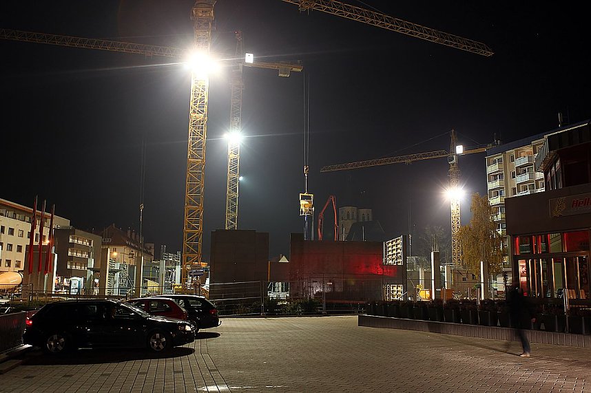 Abends auf der Baustelle