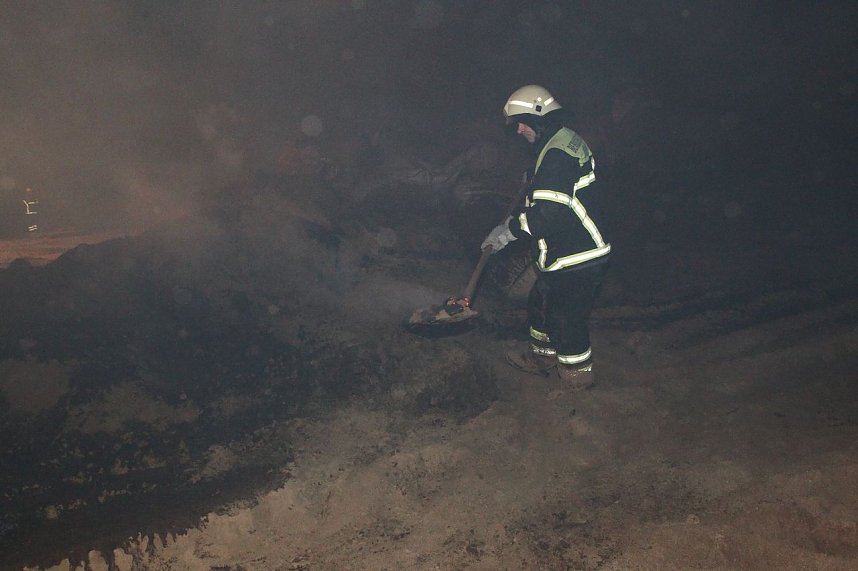 Brand in einem R&uuml;benmehl-Lager