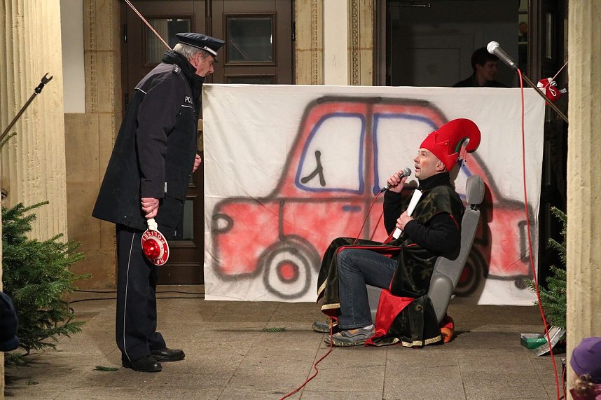 De Polizei als Fensterpate