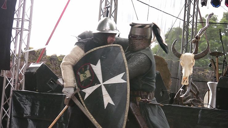 historisches Spektakel auf der Burgruine Hohnstein � Schauk&auml;mpfe