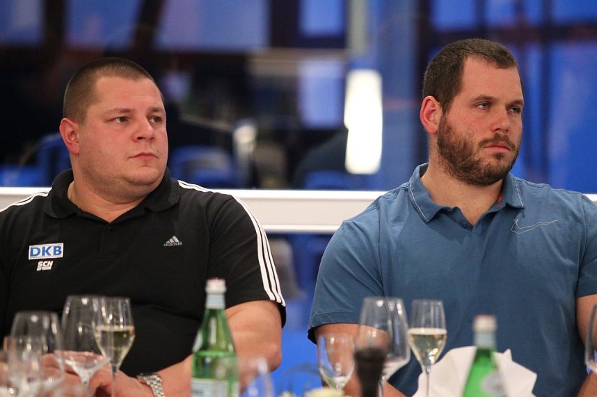 Zwei Kugelsto&szlig;er: Ralf Bartels (links) und Ryan Whiting