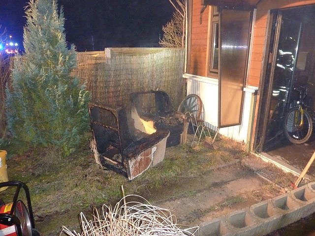 Brand in Gartenlaube