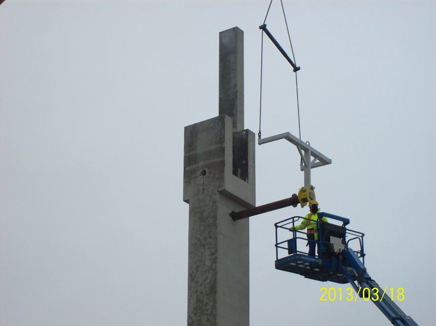 Die erste St&uuml;tze wird gesetzt