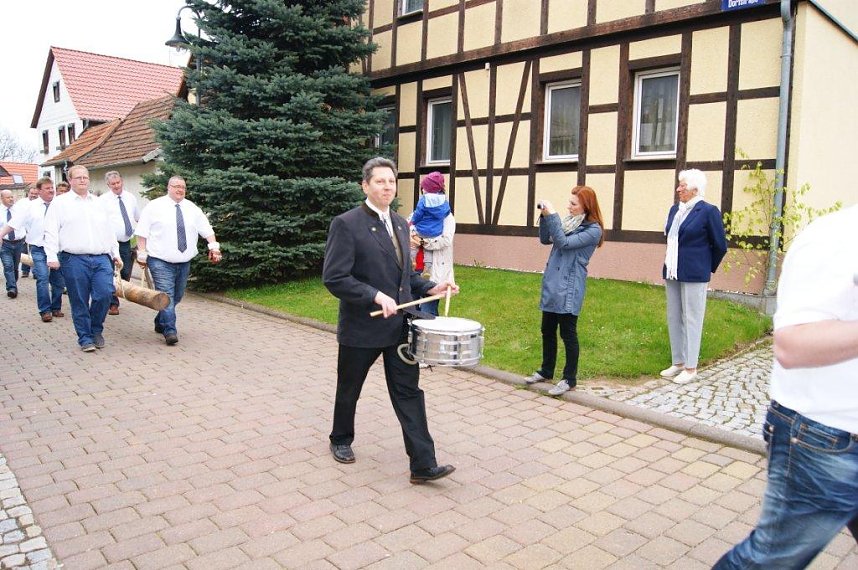 Maibaum in Obergebra gesetzt