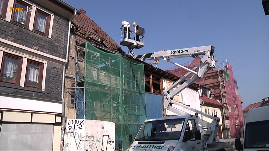 Arbeiten am Abrisshaus