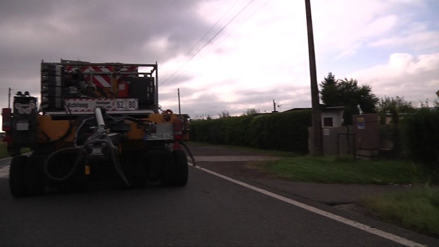 Schwerlasttransport liegengeblieben