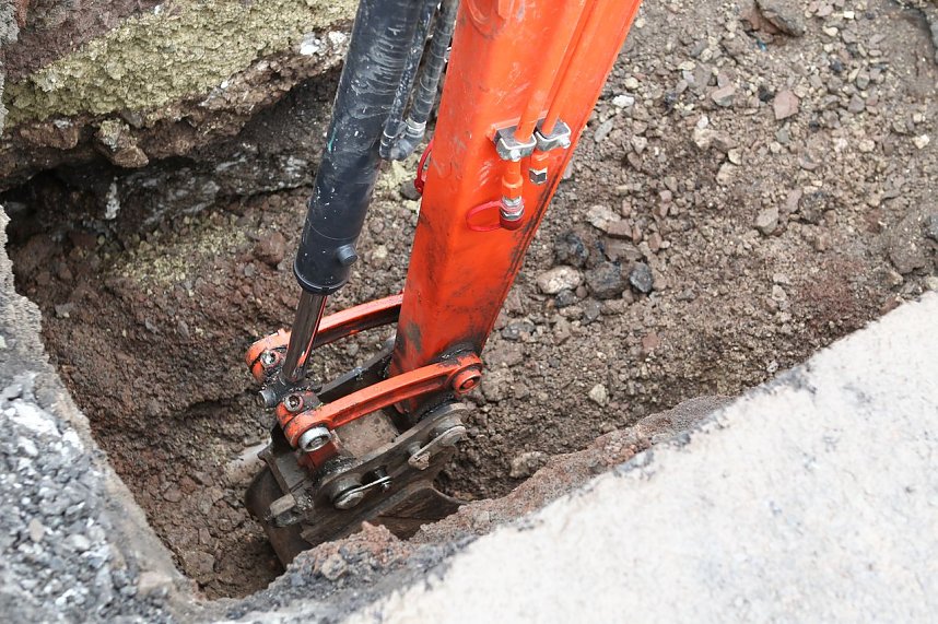 Wasserleitung wird repariert