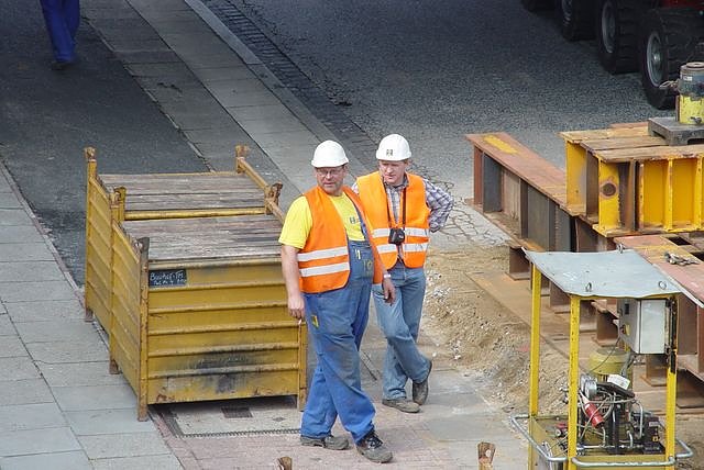 Schachtbauer am Hamburger Hauptbahnhof