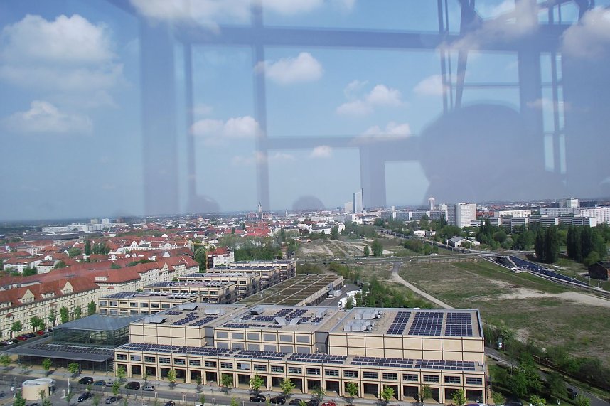Unterwegs: Aus der 13. Etage bot sich ein fantastischer Blick &uuml;ber die Stadt.