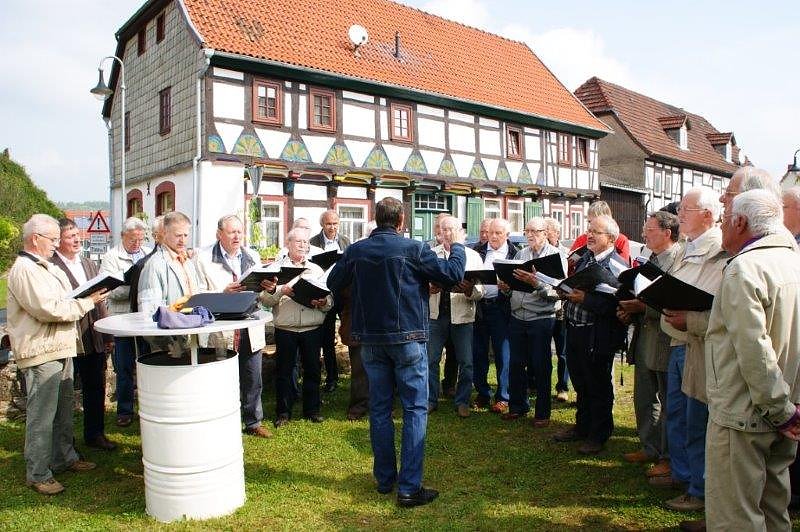 Maibaum in Obergebra gesetzt