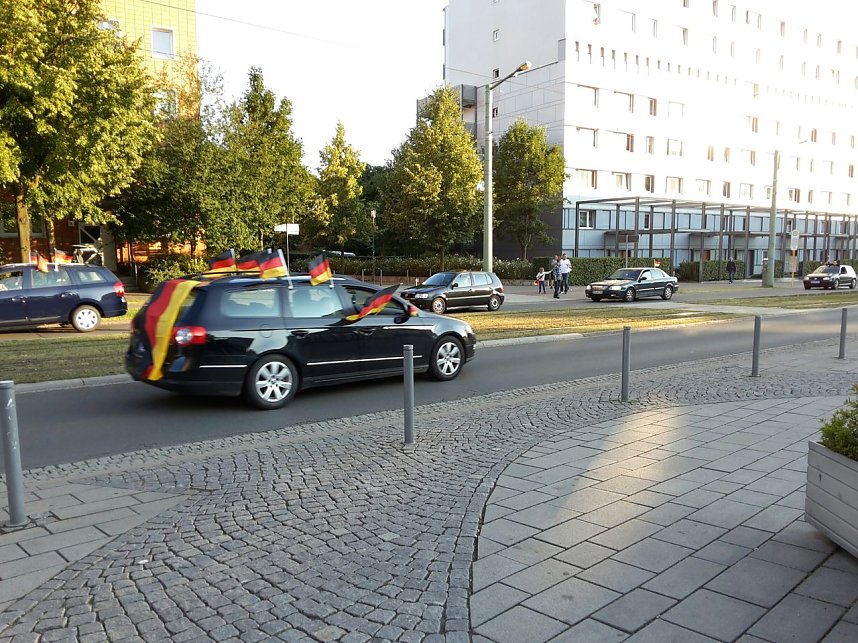 Autocorso nach 1:0 Sieg &uuml;ber die USA