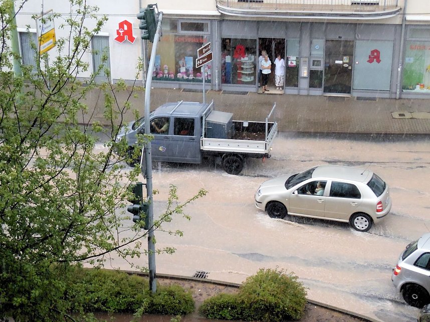 Regenguss auf Nordhausen