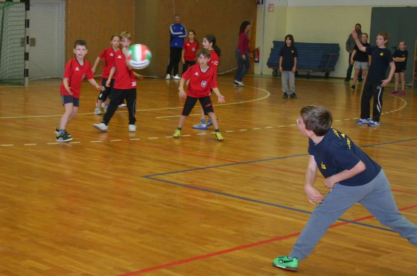 Zweifelderball in der Ballspielhalle
