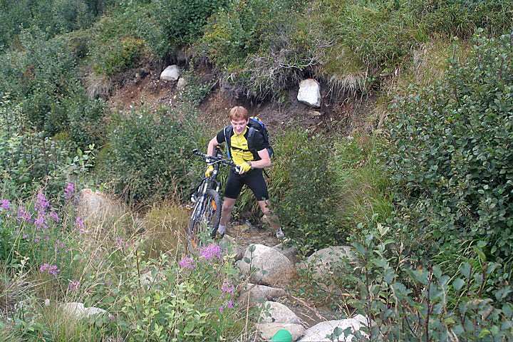 Ren&eacute; im Bachbett
