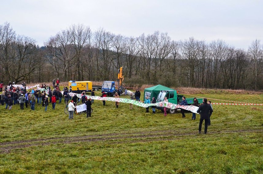 Protest gegen Probebohrungen
