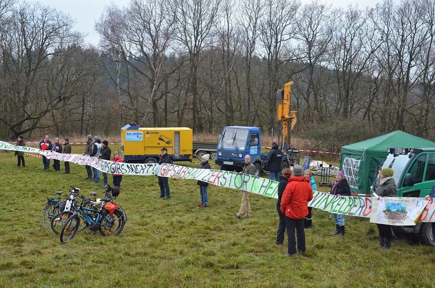Protest gegen Probebohrungen