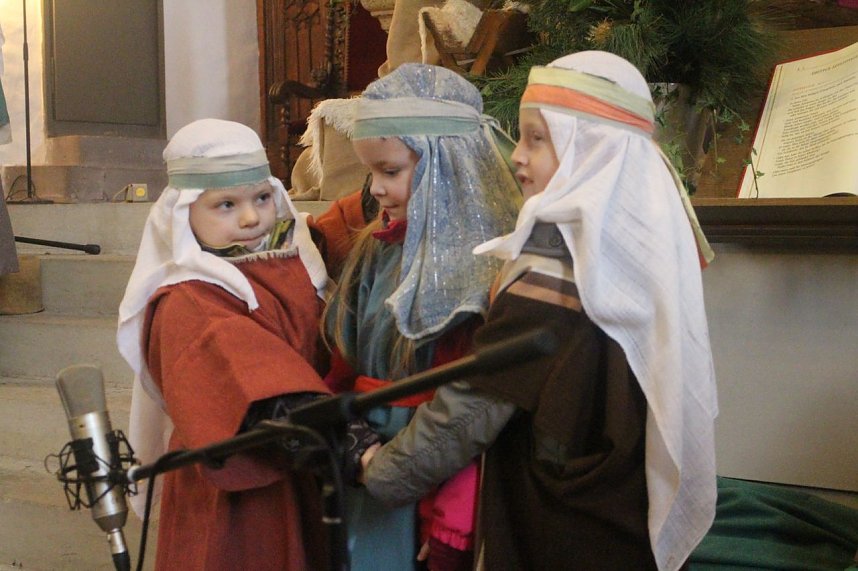 Im Nordh&auml;user Dom zeigte der &ouml;kumenische Kindergarten heute sein Krippenspiel