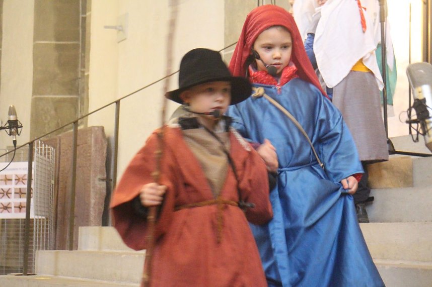 Im Nordh&auml;user Dom zeigte der &ouml;kumenische Kindergarten heute sein Krippenspiel