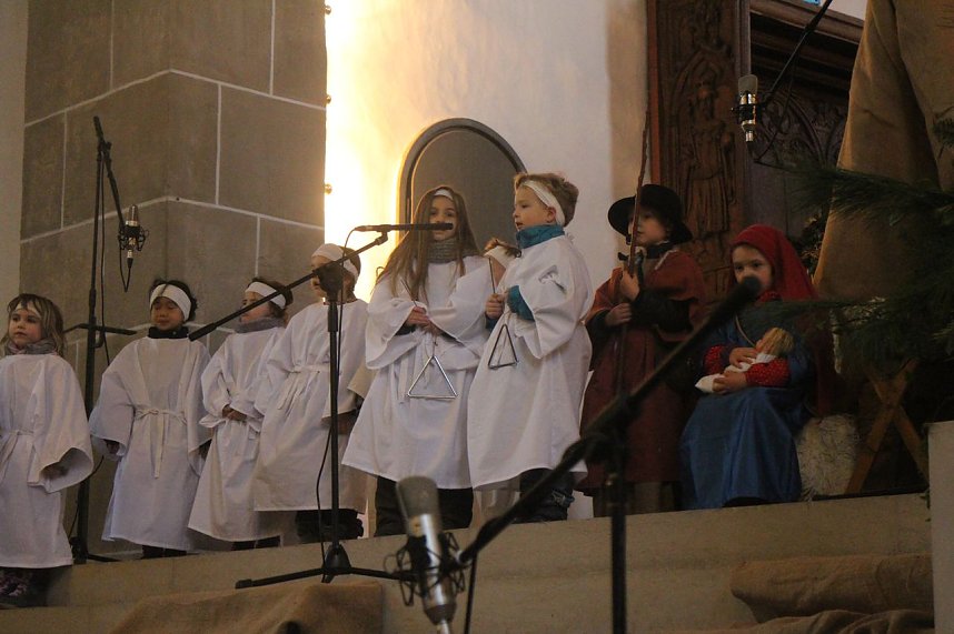 Im Nordh&auml;user Dom zeigte der &ouml;kumenische Kindergarten heute sein Krippenspiel