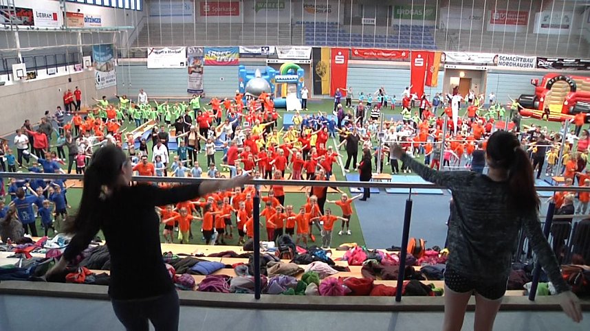 Kindergartensporttag in der Nordh&auml;user Wiedigsburghalle