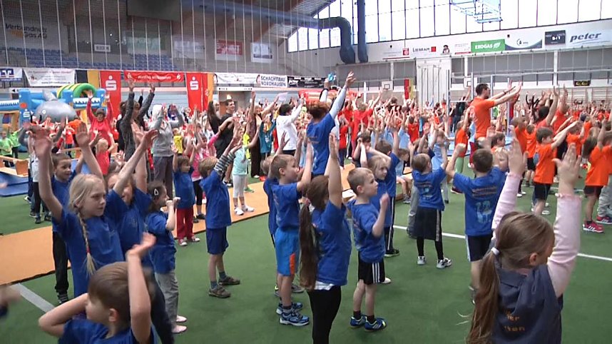 Kindergartensporttag in der Nordh&auml;user Wiedigsburghalle