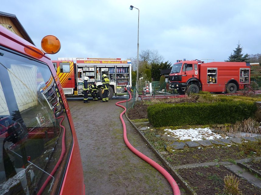 Brand in Gartenlaube