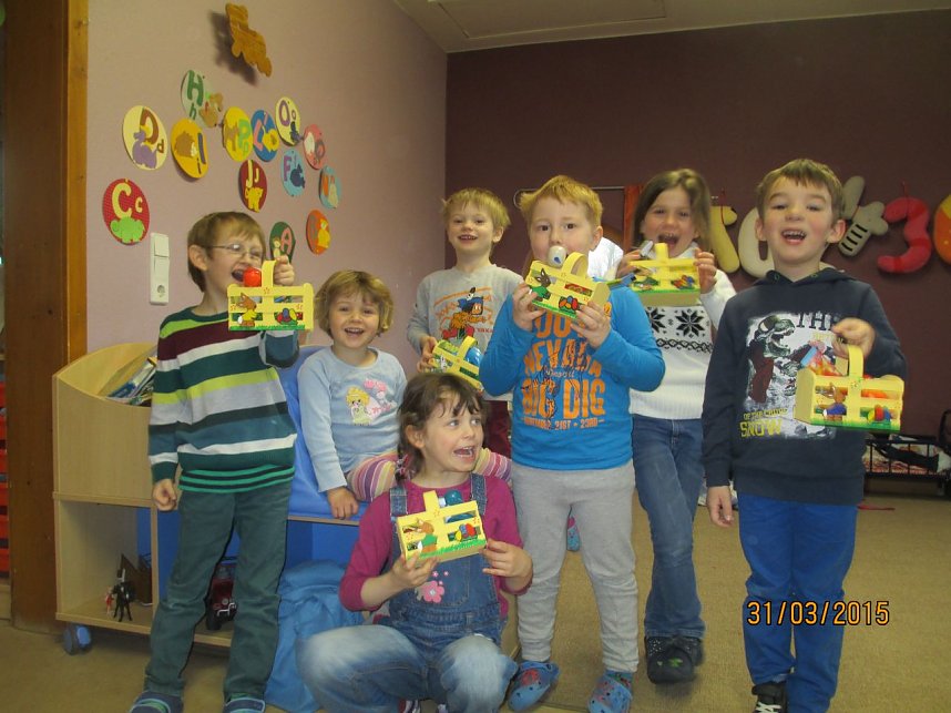 Die "kleinen Entdecker" machten sich diese Woche auf die Suche nach Osterk&ouml;rbchen