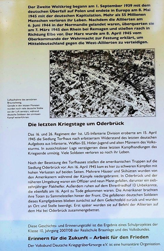 Auch im Harz wurde dem Ende des Krieges vor 70 Jahren gedacht