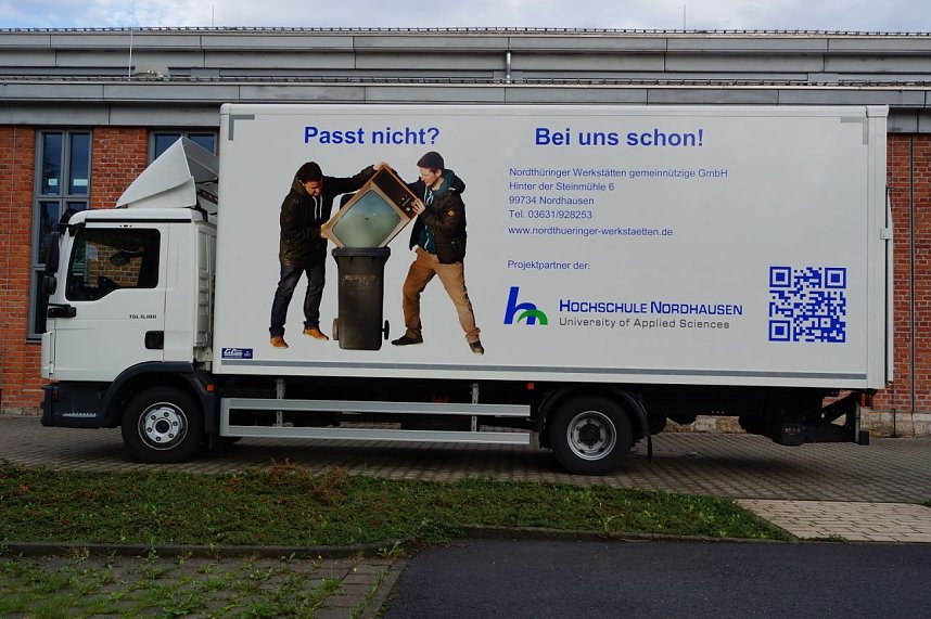 Ein Werbetr&auml;ger auf vier R&auml;dern sensibilisiert f&uuml;r die Wertstoffwende