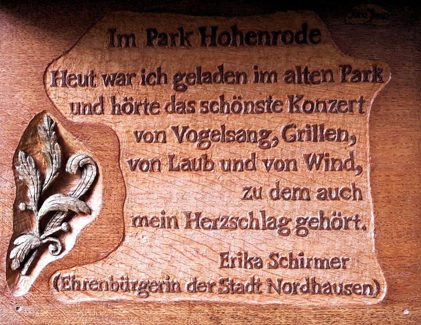 Pfad der Poesie im Park Hohenrode