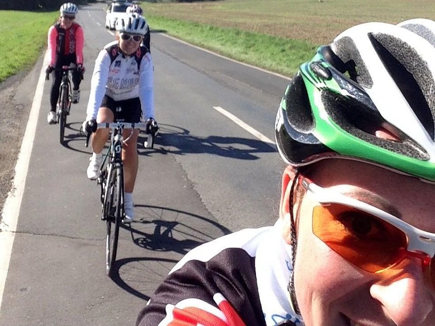 Quartett unterwegs: W&auml;hrend der Fahrt