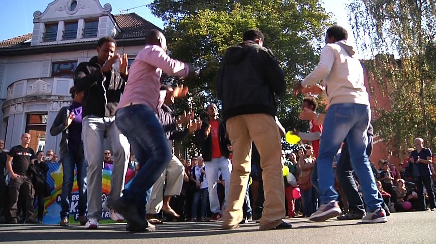 Demonstration und Gegendemonstration in Nordhausen