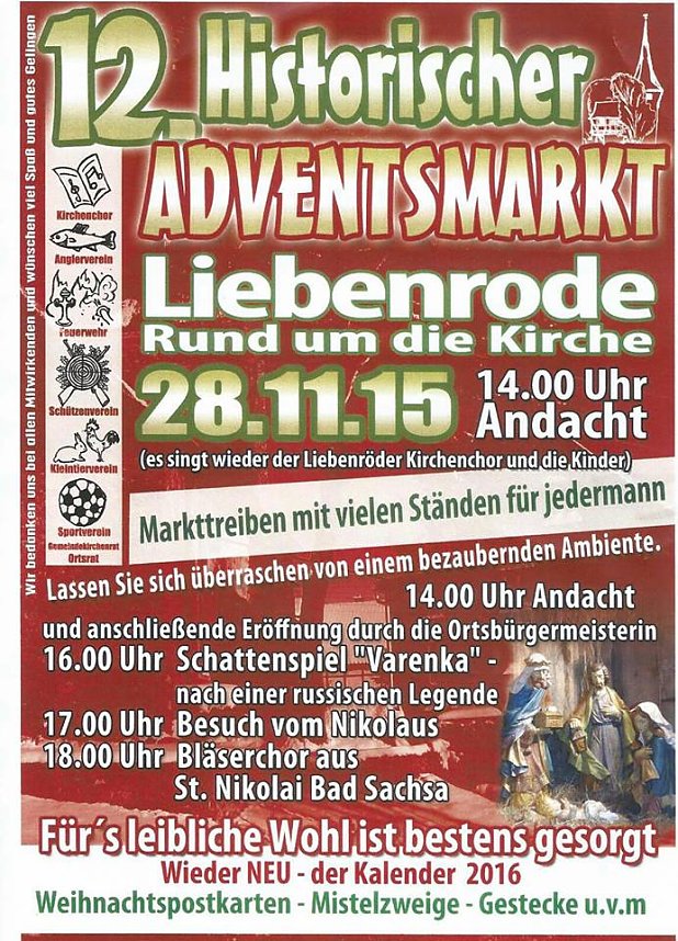 12. Weihnachtsmarkt in Liebenrode