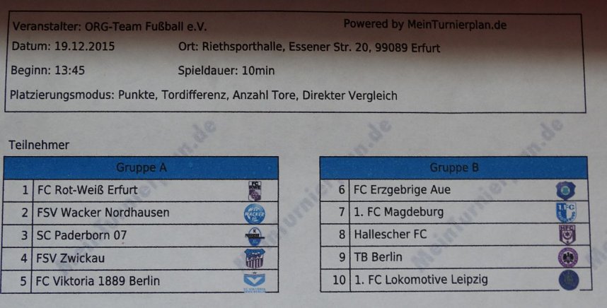 Wackers U11 bei Juniorcup in Erfurt