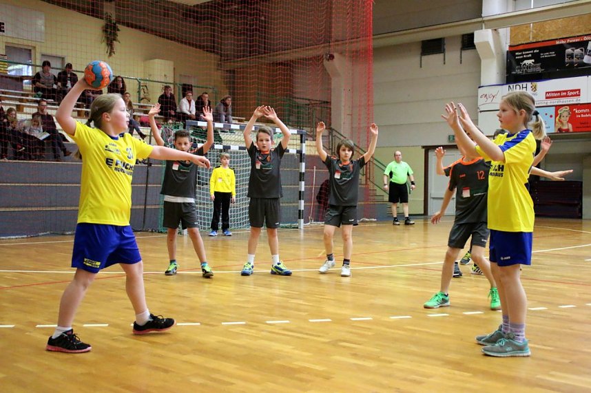 Am Sonntag trafen in der gut besuchten Nordh&auml;user Ballspielhalle die beiden E-Jugendmannschaften des NSV in der Verbandsliga unmittelbar aufeinander.