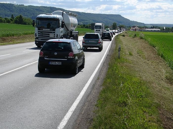 P&ouml;tzlich war der Stau weg