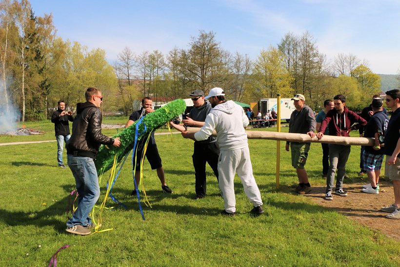 Maibaum in W&uuml;lfingerode gesetzt