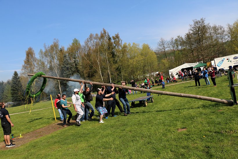 Maibaum in W&uuml;lfingerode gesetzt