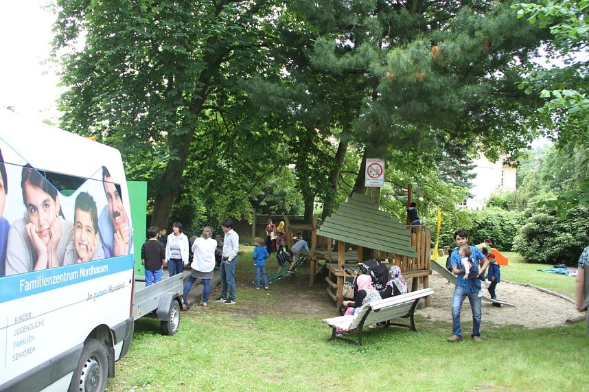 Jede Menge Aktionen und viele fr&ouml;hliche Kinder auf dem Sommerfest des Nordh&auml;user Familienzentrums