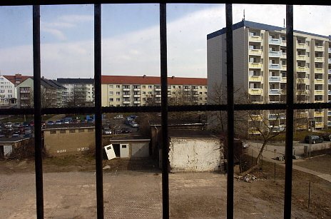 Blick aus dem Polizeigeb&auml;ude