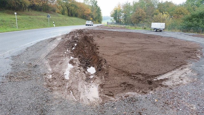 Abgerutscht und eingegraben