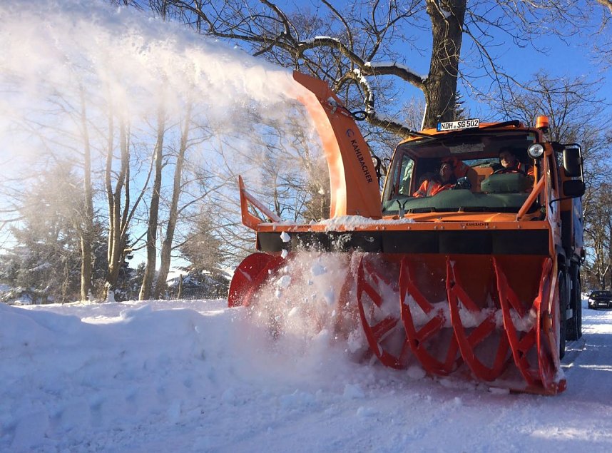 Schneefr&auml;se im Einsatz