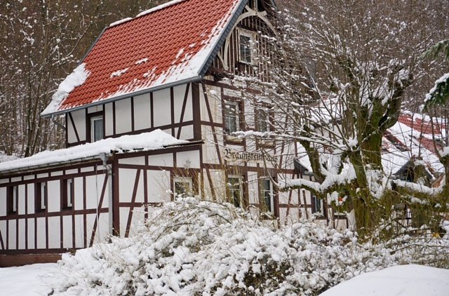 Taucher auf Winterwanderung