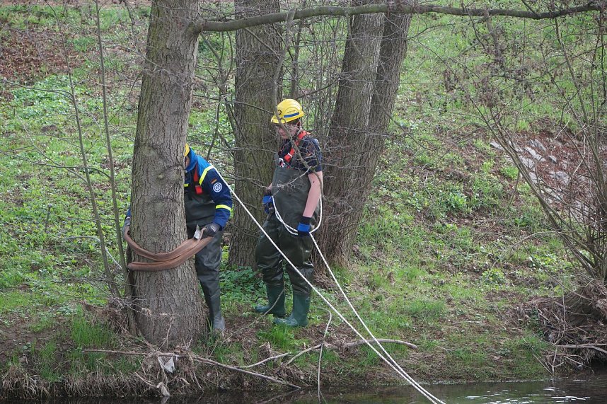 THW und Feuerwehren &uuml;bten an der Zorge